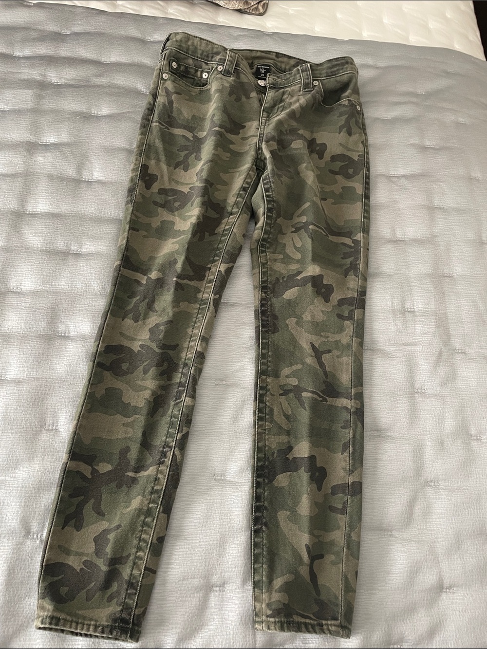 True Religion Women’s Camo Skinny Jeans - Olive Green